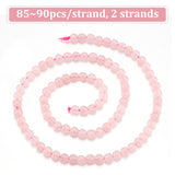 2 Strands Natural Rose Quartz Beads Strands, Round, 4mm, Hole: 0.8mm, about 85~90pcs/strand, 15~16 inch(38.1~40.64cm)