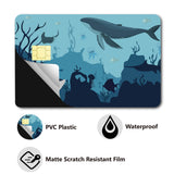 PVC Plastic Waterproof Card Stickers, Self-adhesion Card Skin for Bank Card Decor, Rectangle, Whale, 186.3x137.3mm