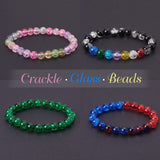 Spray Painted Crackle Glass Beads, Round, Mixed Color, 6mm, Hole: 1.3~1.6mm, about 60pcs/compartment, 1440pcs/box