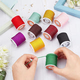 10 Rolls 10 Colors Braided Nylon Threads, Mambo Thread, with Spool, for Jewelry Making, Round, Mixed Color, 1mm, about 6 yards/roll, 1 roll/color
