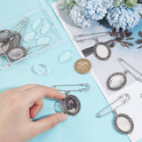 DIY Brooch Making Sets, with Iron Brooch Pin Findings and Iron Cable Chains Necklace Makings, Antique Silver & Platinum, 82x82x27mm, 16pcs/box