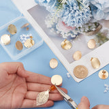 6 Pairs 2 Style Brass Stud Earrings Findings, with Holes, Long-Lasting Plated, Flat Round, with 50Pcs Plastic Ear Nuts, Golden, 18.7~20x0.6~1mm, Hole: 1.4~1.5mm, Pin: 0.9mm, 3 Pair