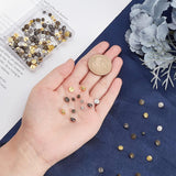 160Pcs 8 Style Mini Alloy Metal Buttons, 1-holes Sewing Shank Button, Doll Clothing Accessories, Mixed Color, 4~6x3~3.5mm, Hole: 0.8mm, 20pcs/style