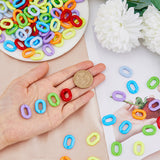 280Pcs 7 Colors Acrylic Linking Rings, Quick Link Connectors, For Jewelry Chains Making, Oval, Mixed Color, 19x14x4.5mm, Hole: 11x5.5mm, 40pcs/color