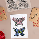 Custom PVC Plastic Clear Stamps, for DIY Scrapbooking, Photo Album Decorative, Cards Making, Butterfly, 160x110x3mm