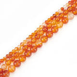 3 Strands 3 Styles Natural Carnelian Beads Strands, Round, 4~8mm, Hole: 1mm
