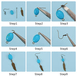 DIY Dangle Earring Making, with Alloy Pendants & Links, Synthetic Turquoise Beads, Brass Earring Hooks, Iron Eye Pin & Jump Rings, Antique Bronze, 135x70x30mm