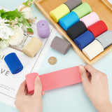 15M 15 Colors Polyester Flat Elastic Rubber Band, Webbing Garment Sewing Accessories, Mixed Color, 50mm, 1m/color