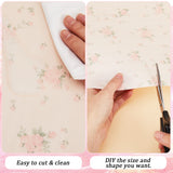 Rose Pattern PVC Shelf Liners, for Kitchen Drawer, Pink, 296x1mm, 2m/roll