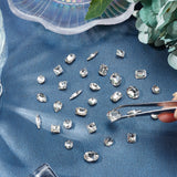70Pcs 7 Style DIY Pointed Back K9 Glass Rhinestone Cabochons, Back Plated, Faceted, Mixed Shape, Crystal, 10pcs/style