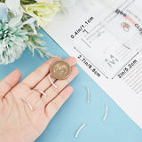 10Pcs Tube 925 Sterling Silver Beads, Silver, 20x2mm, Hole: 1.2mm