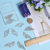 12Pcs 2 Style 201 Stainless Steel Pendants, Laser Cut, Wing, Stainless Steel Color, 45~49x20~20.5x1mm, Hole: 1.5~1.6mm, 6pcs/style