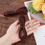 Flat Leather Jewelry Cord, Jewelry DIY Making Material, Coconut Brown, 3x1.4mm, about 10.94 Yards(10m)/Roll