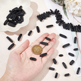 1 Strand Natural Black Stone Beads Strands, Chip, 13~22x6~9x4~9mm, Hole: 1mm, about 60pcs/strand, 15.7''(39.88cm)