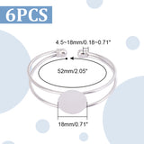 6Pcs Brass Double Wire Cuff Bangle Makings, Blank Bangle Base, Platinum, Round Base: 18mm, 1/8~3/4 inch(0.45~1.8cm), Inner Diameter: 2 inch(5.2cm)