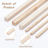 60Pcs 2 Style Candlenut Wood Sticks, DIY Model Making Accessories, BurlyWood, 30.5x0.35~0.6x0.35~0.6cm, 2 Style, 30pcs/style, 60pcs