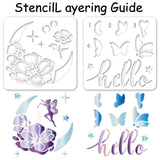 1 Set Carbon Steel Cutting Dies Stencils, with 1 Sheet PVC Plastic Stamps and 1 Set PET Hollow Out Drawing Painting Stencils, for DIY Scrapbooking, Craft, Fairy & Flower Pattern, Mixed Patterns, Cutting Dies: 104~135x98~99x0.8mm, 2pcs/set, 1 set