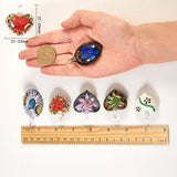 Handmade Lampwork Pendants, Mixed Shapes, Mixed Color, 53~54x28~29x12~15mm, Hole: 8mm