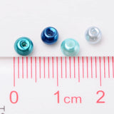 Carribean Blue Mix Pearlized Glass Pearl Beads, Mixed Color, 4mm, Hole: 1mm, about 400pcs/box