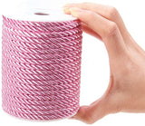 Polyester Cord, Twisted Cord, Pearl Pink, 5mm, about 18~19yards/roll(16.4m~17.3m/roll)