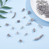 DIY Kit, with Alloy Beads and Plastic Hair Pin Bun Maker, Antique Silver, 9.5x9mm, Hole: 6mm, Total 69pcs/bag