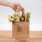 10Pcs Rectangle Paper Bags, with 10Pcs Paper Price Tags & 1Bundle Jute Cord, BurlyWood, Bag: 13x0.4x15cm