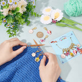 Alloy Enamel Bee & Flower & Butterfly Charm Locking Stitch Markers, Zinc Alloy Lobster Claw Clasps Locking Stitch Marker, Mixed Color, 3.5~3.8cm, 12pcs/set