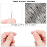 304 Stainless Steel Wire Rope, Jewelry DIY Making Material, Stainless Steel Color, 0.6mm, about 100m/roll