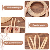 Flat Natural Bamboo Wicker Strips, Solid Weaving Material, for DIY, Furniture Knitting, BurlyWood, 10x0.5mm, 3m/strands, 20 strands/bundle