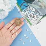 100Pcs Brass Spacer Beads, Long-Lasting Plated, Flat Round, 925 Sterling Silver Plated, 7x2mm, Hole: 1.5mm