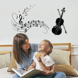PVC Wall Stickers, for Home Living Room Bedroom Wall Decoration, Black, Musical Note Pattern, 350x600mm