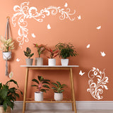 PVC Wall Stickers, for Home Living Room Bedroom Wall Decoration, Flower Pattern, 350x520mm