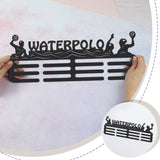 Fashion Iron Medal Hanger Holder Display Wall Rack, with Screws, Word Waterpolo, Sports Themed Pattern, 150x400mm