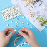 150Pcs Synthetic Turquoise Dyed Beads Strands, Starfish, Floral White, 13.4~15x13.5~14.8x5.2~5.5mm, Hole: 0.6mm