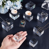 12Pcs 4 Styles Acrylic Jewelry Display Bases, Cube & Cuboid, Clear, 30~45x30~45x30~50mm, 3pcs/style