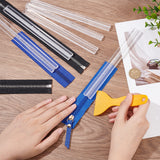 6Pcs 6 Styles Acrylic Zipper Guide Anti-overflow Tool, Glue Application Leak Proof Zip Sewing Ruler, Clear, 197x11.8~20.7x7.5~8mm, 1pc/style