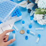 100Pcs Plastic Freezing Tubes, Test Tubes, Bead Containers, with Screw Cap, Blue, 13.5x46mm, Capacity: 1.8ml(0.06fl. oz)