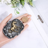 Running Horse Zinc Alloy Belt Buckle for Men, Vintage Belt Buckle, Gunmetal & Golden, 64x84x12.5mm