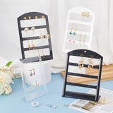 6Pcs 6 Styles 4-Tier PP Plastic Slant Back Earring Organizer Display Stands, Rectangle, Mixed Color, 10~13.65x4.3~5.7x15.2~19cm, Hole: 1.4mm, 1pc/style