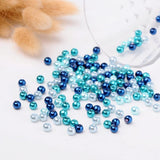 6mm Mixed Blue Color Pearlized Glass Pearl Beads for Jewelry Making, about 200pcs/box