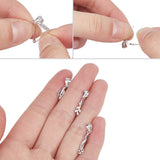3Pcs 3 Style Trendy 925 Sterling Silver Pinch Bails, Ice Pick Pinch Bails, Leaf & Coins Shape, Platinum, 13~18x4~5x7.5~9mm, 1Pc/style
