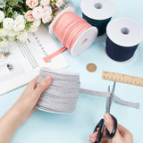 1 Roll Flat Polycotton Hollow Cord, Shoeslace Making, Clothes Accessories, with 1Pc Plastic Spool, Dark Gray, 12mm, about 27.34 Yards(25m)/Roll