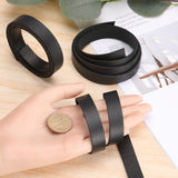 3Pcs Flat Leather Jewelry Cord, Jewelry DIY Making Material, Black, 15x2mm, about 80cm/pc