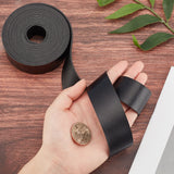 1 Roll PU Leather Cord, Flat, Black, 30x1.8mm, about 3.28 Yards(3m)/Roll