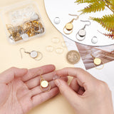 DIY Sublimation Blank Dangle Earring Making Kit, Including 304 Stainless Steel Earring Hooks with Flat Round Cabochon Settings, Glass Cabochons, Golden & Stainless Steel Color, 40Pcs/box