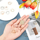 Adjustable 304 Stainless Steel Finger Rings Components, Pad Ring Base Findings, Flat Round, Mixed Color, 12pcs/box