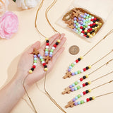 Wood Cross with Acrylic Beaded Pendant Necklaces for Women, Colorful, 18.50~31.50 inch(47~80cm)