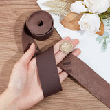 2M Flat Microfiber Imitation Leather Cord, for Clothes Decor, Coconut Brown, 38mm, about 2.19 Yards(2m)/Roll