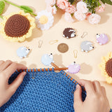 DIY Hedgehog Silicone Beads Knitting Needle Protectors/Knitting Needle Stoppers with Stitch Markerss, with Iron Kilt Pins, Platinum & Golden, 68Pcs/box