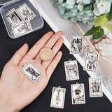 10Pcs 10 Style 201 Stainless Steel Pendants, Laser Engraved Pattern, Tarot Card Pendants, Stainless Steel Color, 40x24x1mm, Hole: 2mm